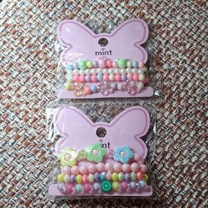 Mint Kids Pastel Bead Bracelet Set - Pink, Green, Blue & Yellow